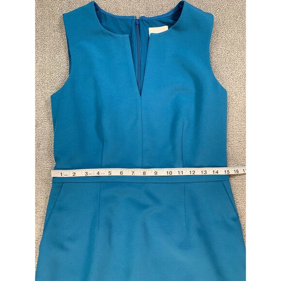 J. Crew Dres Suiting Mini Sheath Career Business Classic Teal Blue Size 8 - Picture 8 of 9